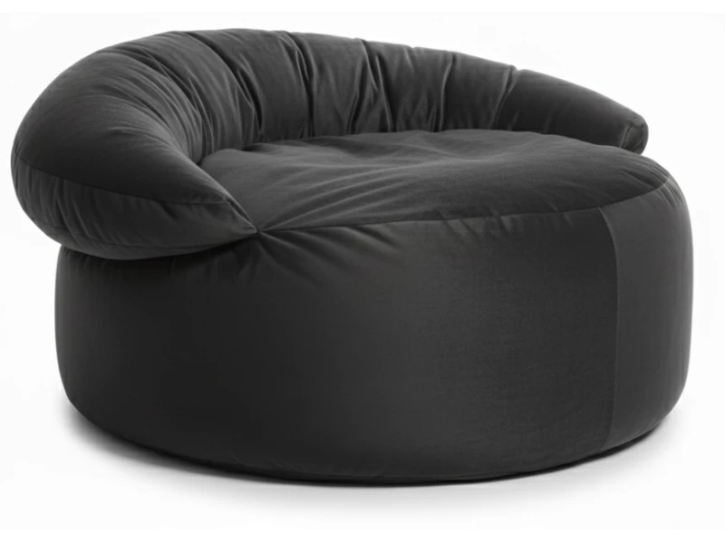 Πουφ πολυθρόνα Big size Velure αποχρώσεις του γκρι Φ120 x 100εκ.