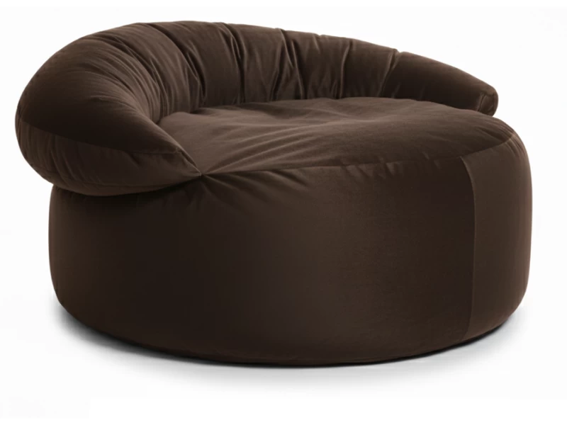 Πουφ πολυθρόνα Big size Velure αποχρώσεις του καφέ Φ120 x 100εκ.