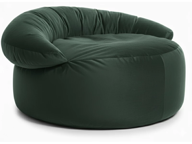 Πουφ πολυθρόνα Big size Velure αποχρώσεις του κυπαρισσί Φ120 x 100εκ.
