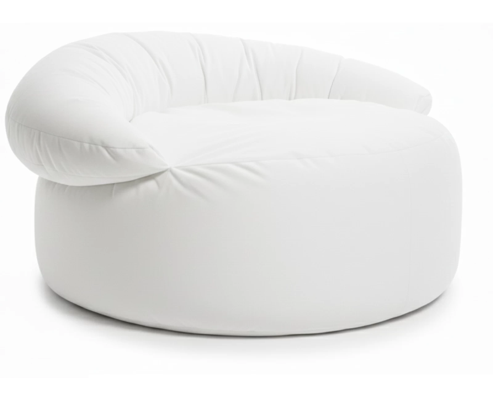Πουφ πολυθρόνα Big size Velure αποχρώσεις του λευκού Φ120 x 100εκ. | Mypouf.gr
