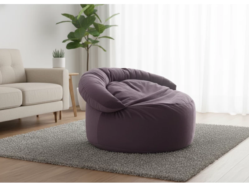 Πουφ πολυθρόνα Big size Velure αποχρώσεις του μωβ Φ120 x 100εκ.