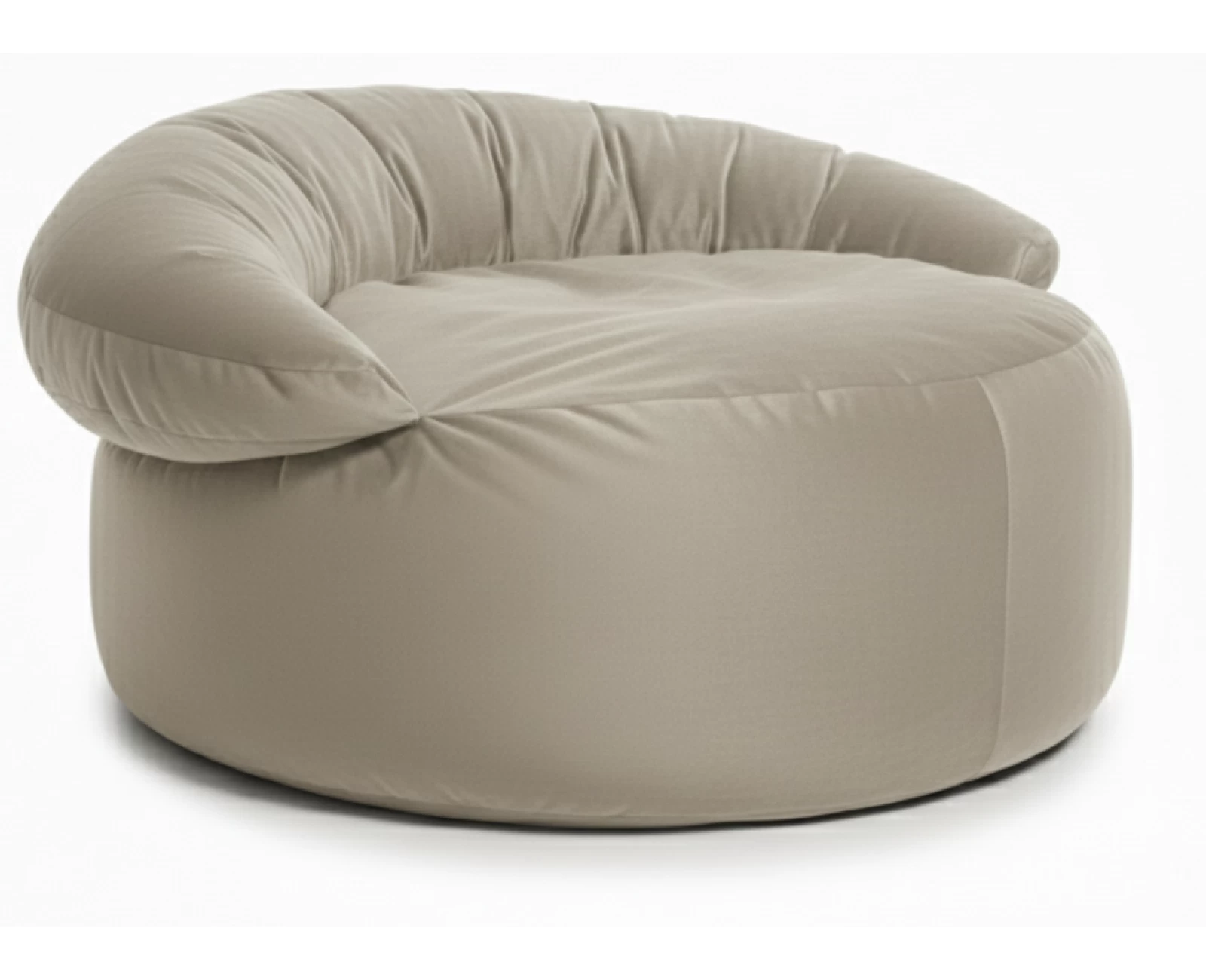 Πουφ πολυθρόνα Big size Velure αποχρώσεις του μπεζ Φ120 x 100εκ. | Mypouf.gr