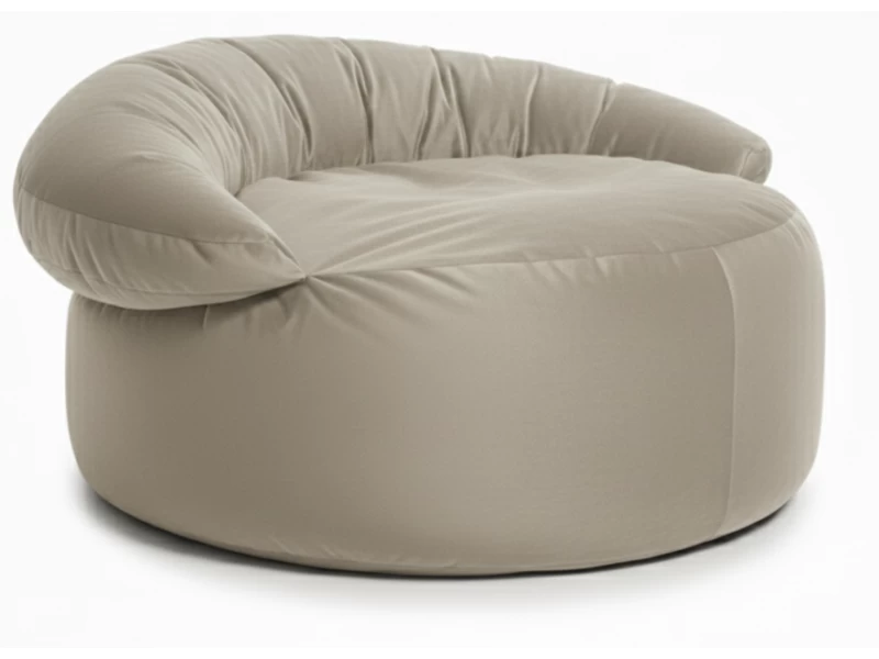 Πουφ πολυθρόνα Big size Velure αποχρώσεις του μπεζ Φ120 x 100εκ.