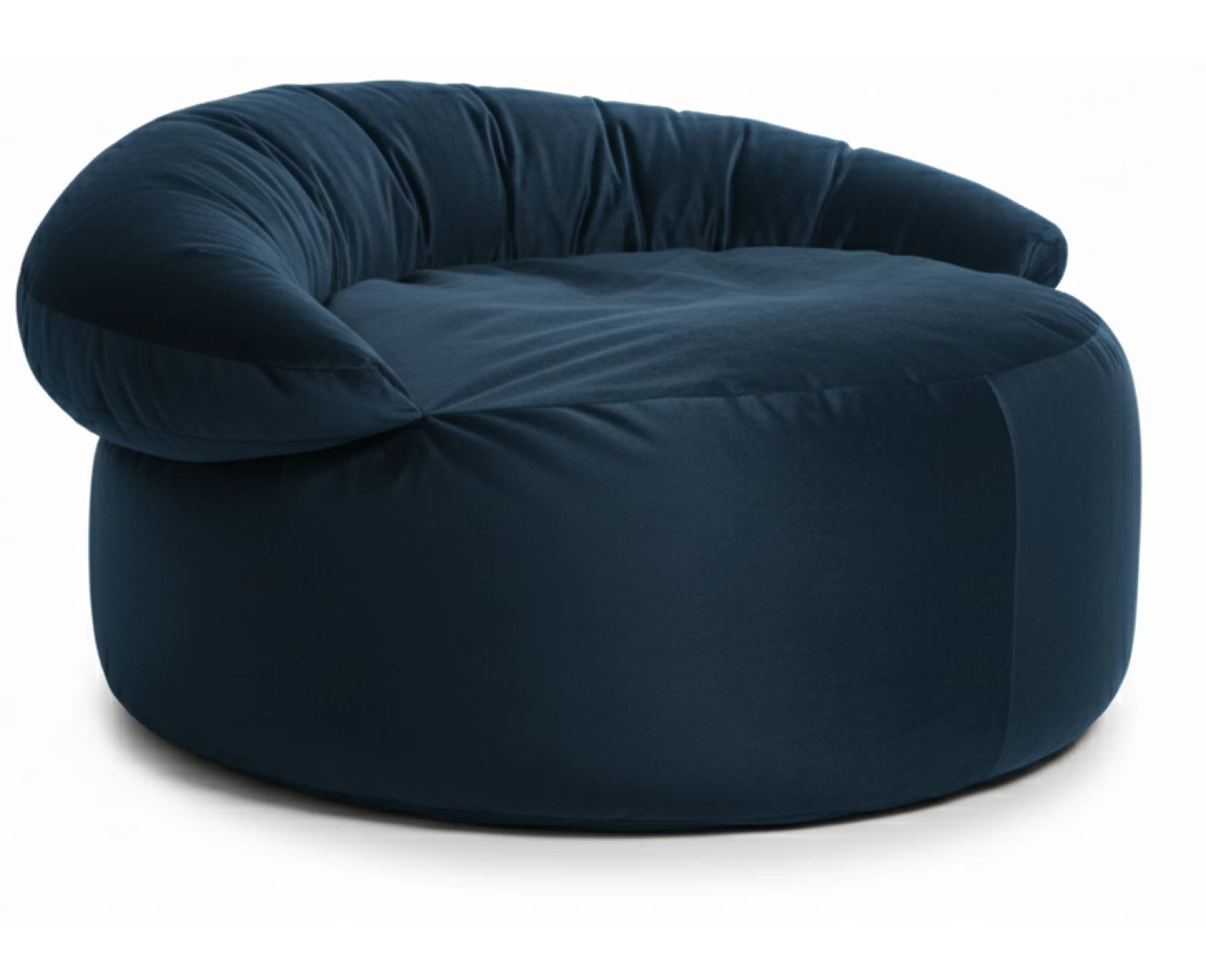 Πουφ πολυθρόνα Big size Velure αποχρώσεις του μπλε σκούρο Φ120 x 100εκ. | Mypouf.gr