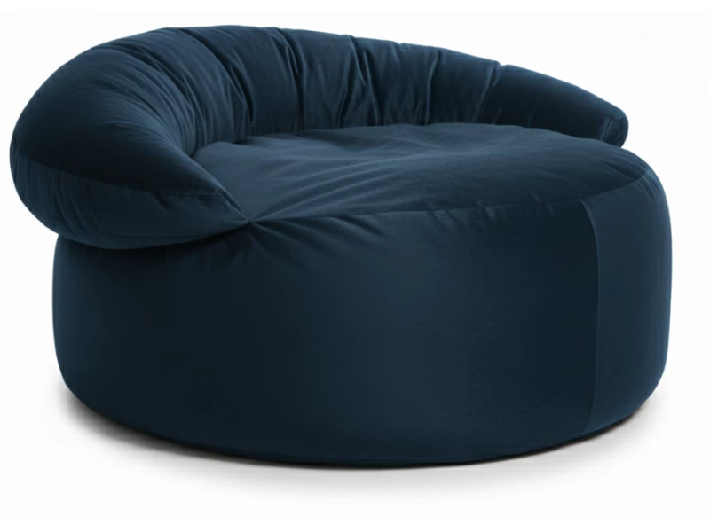 Πουφ πολυθρόνα Big size Velure αποχρώσεις του μπλε σκούρο Φ120 x 100εκ.