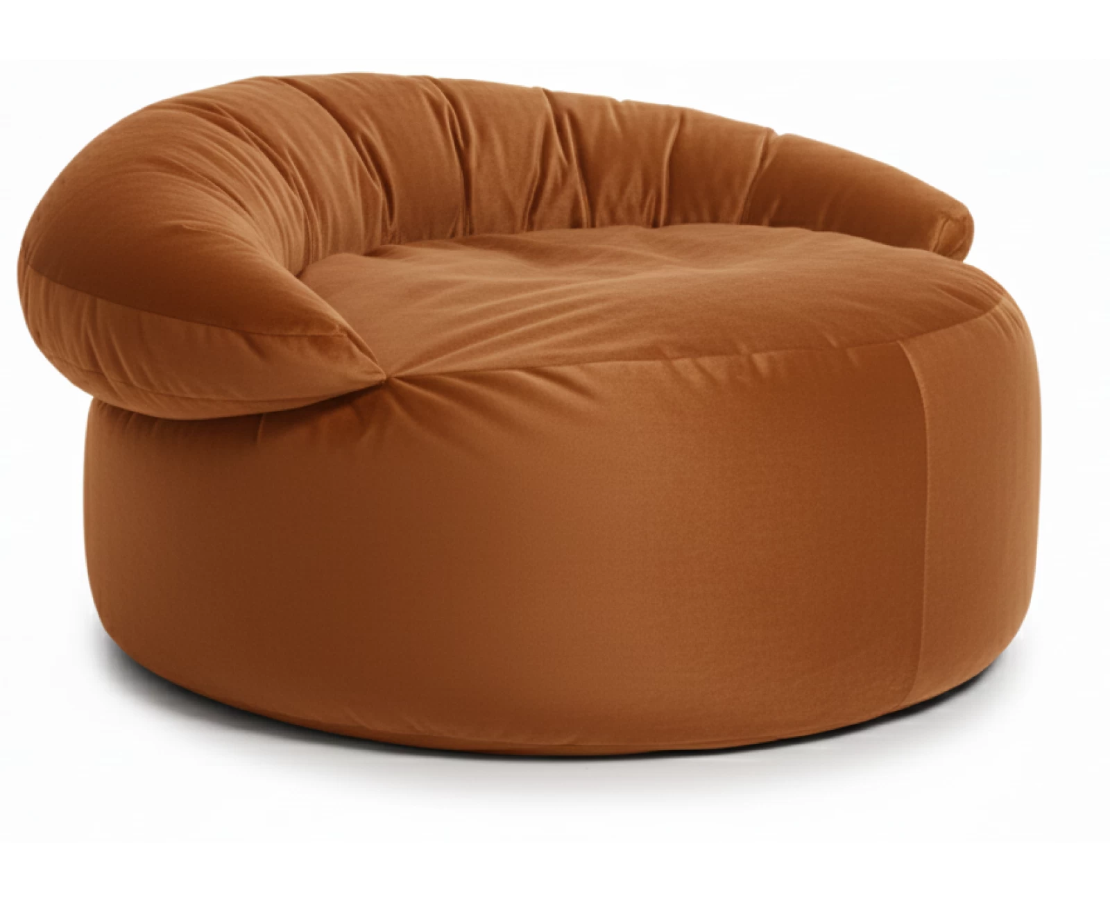 Πουφ πολυθρόνα Big size Velure αποχρώσεις του πορτοκαλί Φ120 x 100εκ. | Mypouf.gr