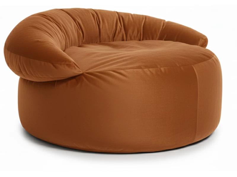Πουφ πολυθρόνα Big size Velure αποχρώσεις του πορτοκαλί Φ120 x 100εκ.