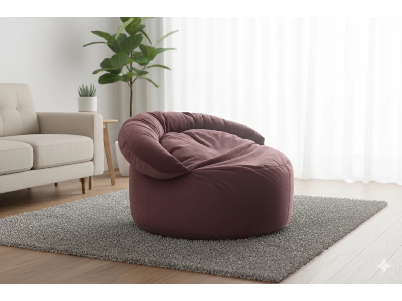 Πουφ πολυθρόνα Big size Velure αποχρώσεις του σάπιου Μήλου Φ120 x 100εκ.