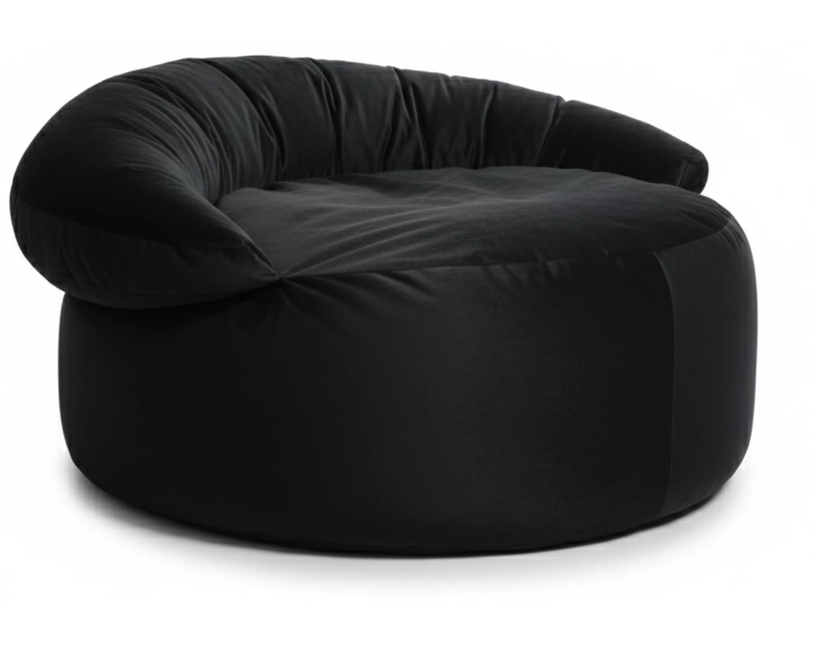 Πουφ πολυθρόνα Big size Velure μαύρη απόχρωση Φ120 x 100εκ. | Mypouf.gr