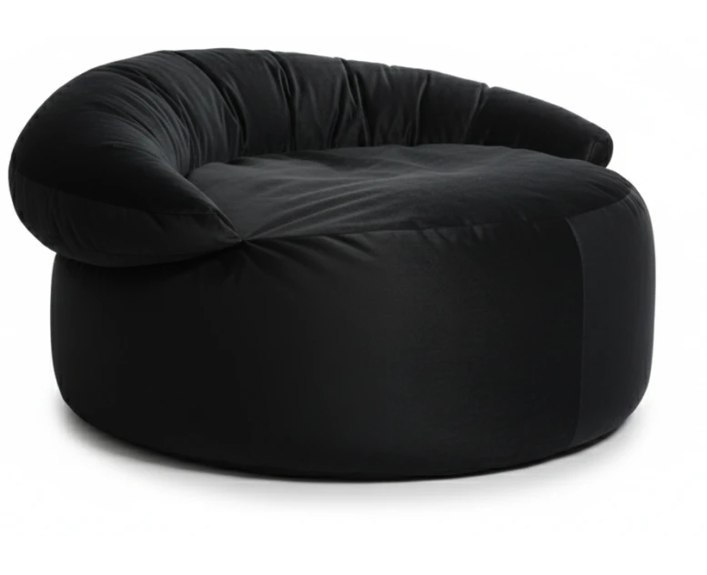 Πουφ πολυθρόνα Big size Velure μαύρη απόχρωση Φ120 x 100εκ. | Mypouf.gr