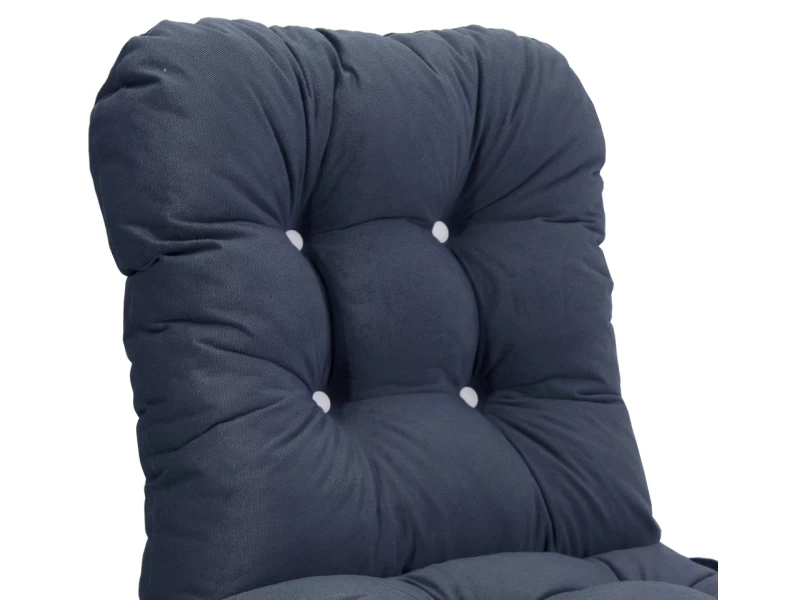 Μαξιλάρι Velure κάθισμα με ενσωματωμένη πλάτη - μπαμπού - Μονόχρωμο μπλε σκούρο