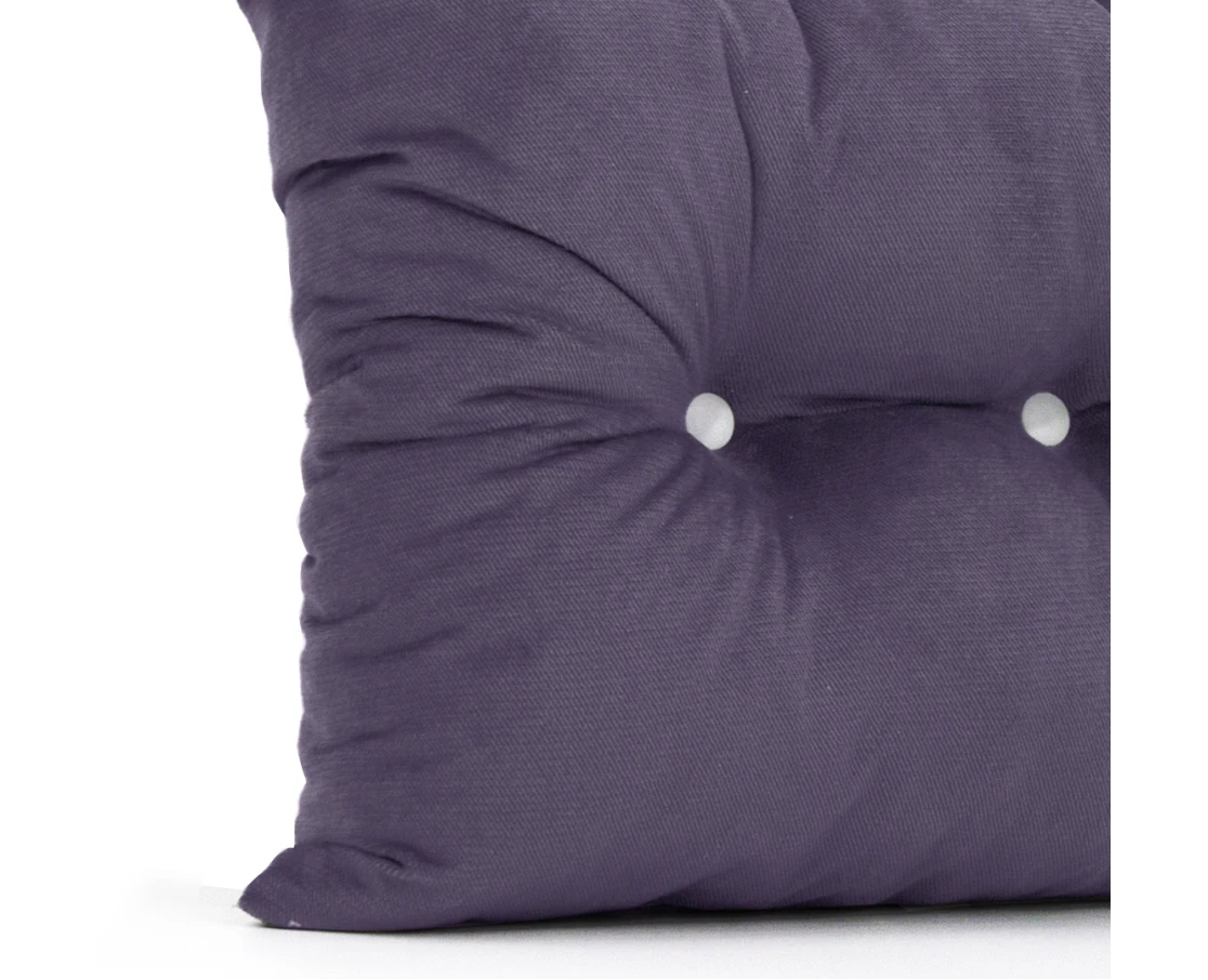 Μαξιλάρι Velure πλάτης με 2+ κουμπιά μωβ | Mypouf.gr